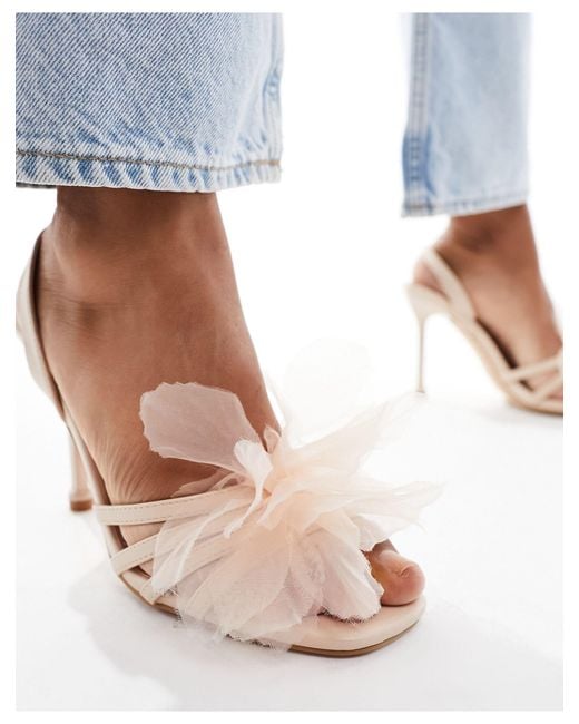 Simmi london - brixley - sandali con tacco color cipria con fiore di SIMMI in White