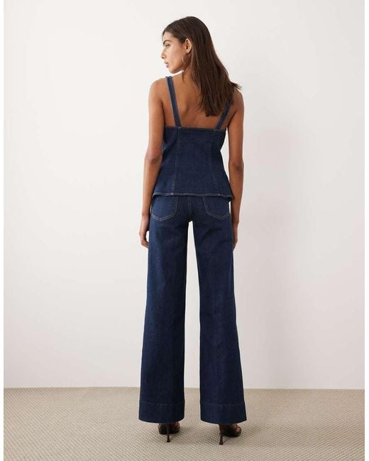 GOOD AMERICAN Blue Good Waist Palazzo Jean Co-ord