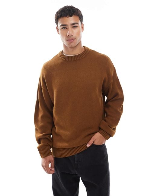 Jack Jones Men's Brown Oversize Sweater