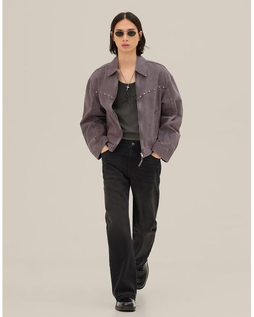 Bershka Brown Studded Jacket for men