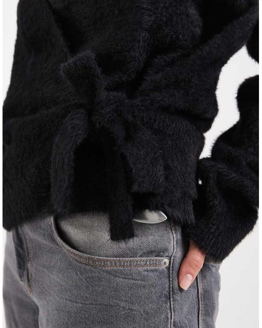 ASOS Black Knitted Eyelash Wrap Cardigan