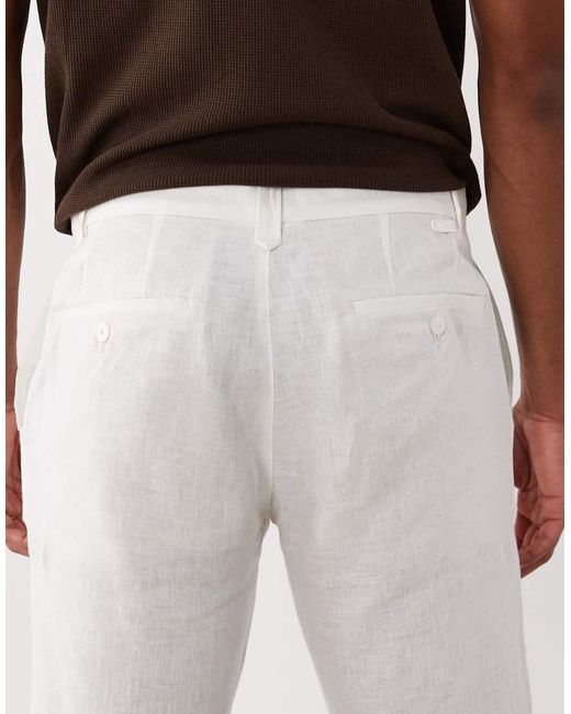Mango White Linen Trouser for men