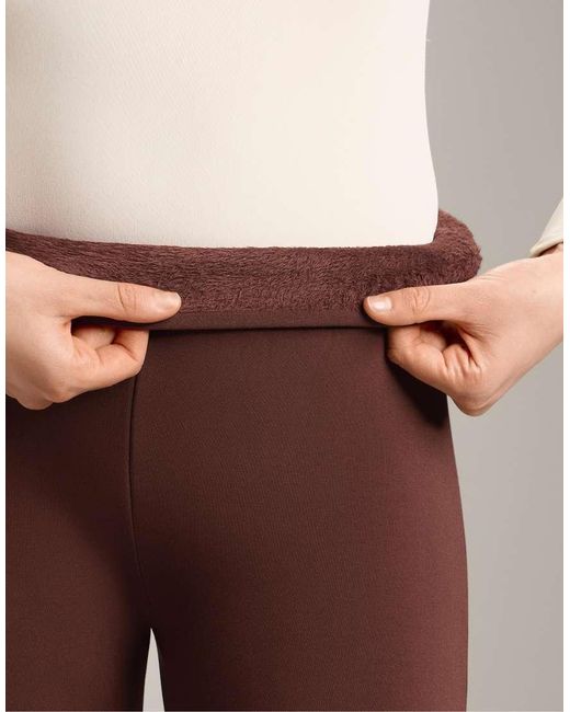 Oysho Brown Bootcut Seamless High Rise Super Extra Warm Trousers