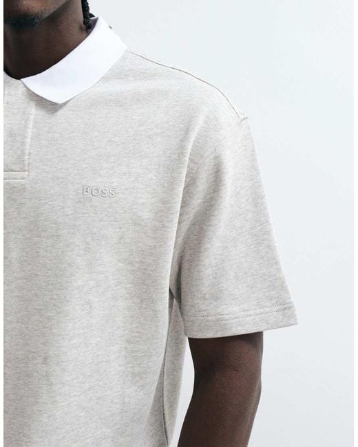 Boss Gray Edge Relaxed Fit Polo for men