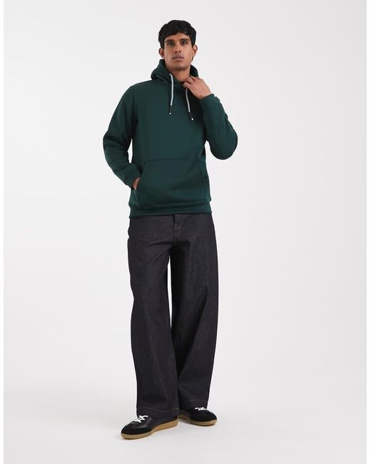 Brave Soul Green Hoodie With Contrast Drawcords for men