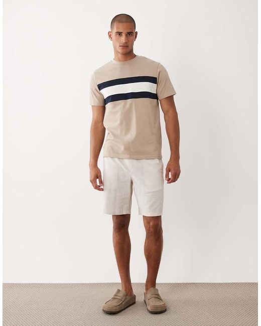 ASOS White Heavyweight Regular Fit T-Shirt With Contrast Panels for men