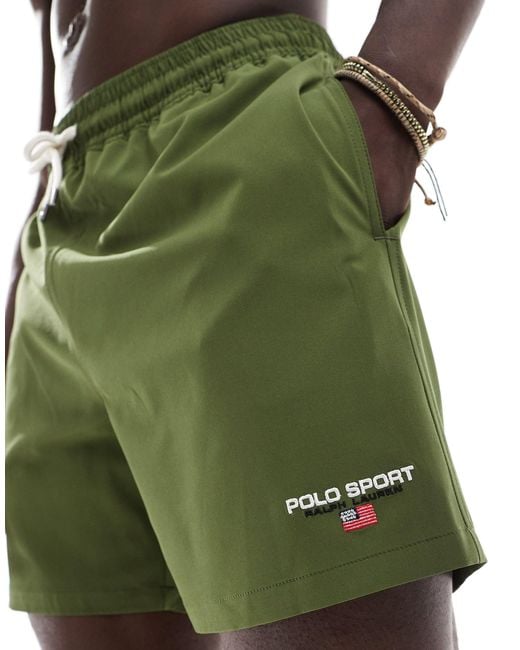 Sports capsule - pantaloncini da bagno verdi di Polo Ralph Lauren in Green da Uomo