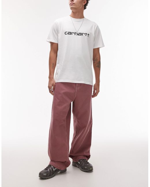 Carhartt – brandon – locker geschnittene hose in White für Herren