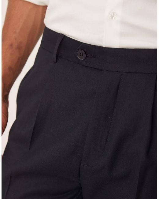 ASOS Natural Smart Tapered Trousers With Front Pleat for men