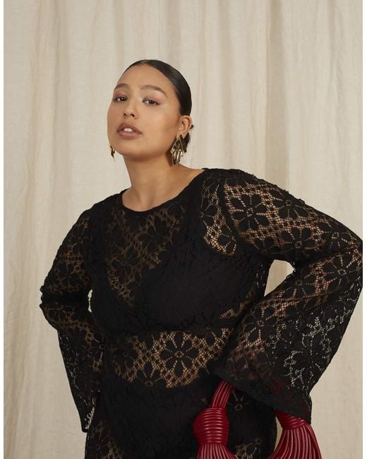 Going Somewhere Black Crochet Maxi Dress