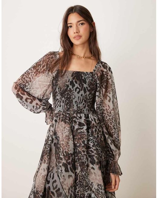 Miss Selfridge Multicolor Ruffle Hem Maxi Dress