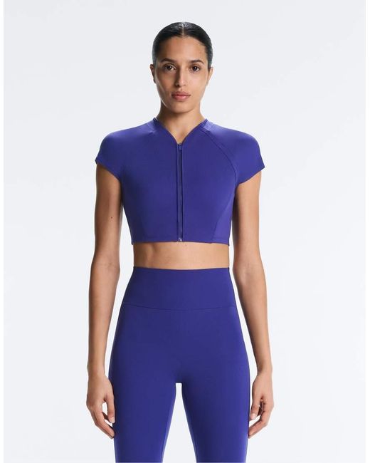 Oysho Blue Reflective Compressive Tank Top