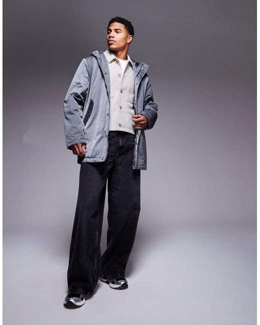 Parka Con Forro De Borreguito De ASOS de hombre de color Gray