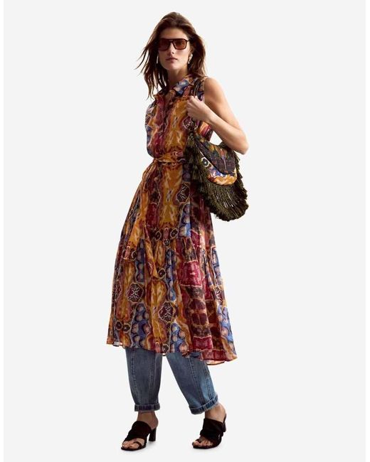 Desigual Natural Printed Dress Designed By Mr. Christian Lacroix