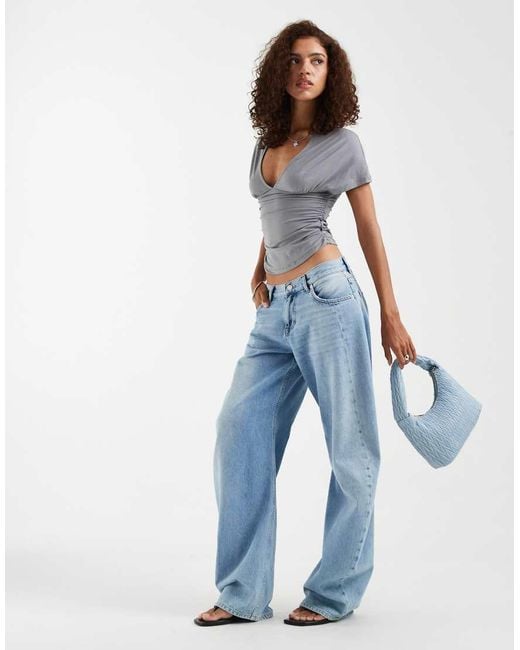 Motel Blue Osari Plunge Batwing Top