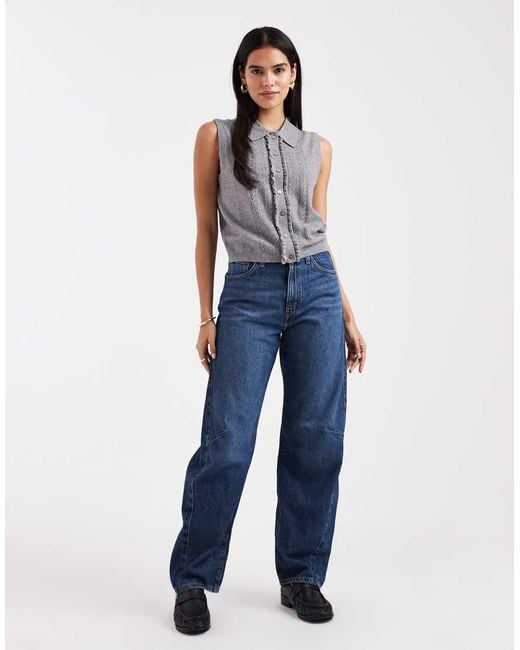 Levi's Gray Super Soft Mini Ruffle Knitted Vest