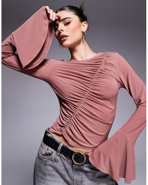 ASOS Pink – asymmetrisch gerafftes oberteil