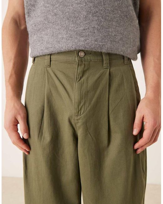ASOS Natural Oversized Tapered Chinos for men