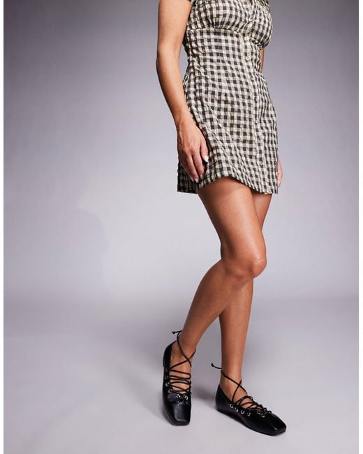 Public Desire Black Lace Up Shoes