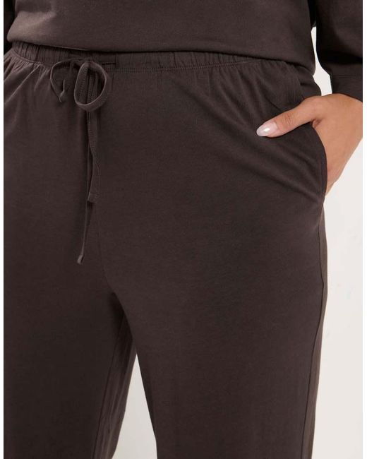 Yours Clothing Black Jersey Wide Leg Trousers