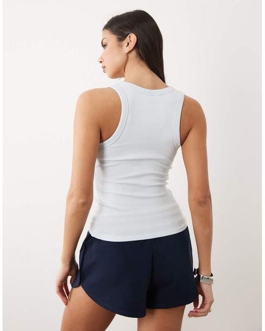 Gina Tricot White Super Stretch Scoop Neck Tank Top