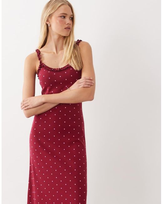 Miss Selfridge Multicolor Printed Cami Rib Maxi Dress