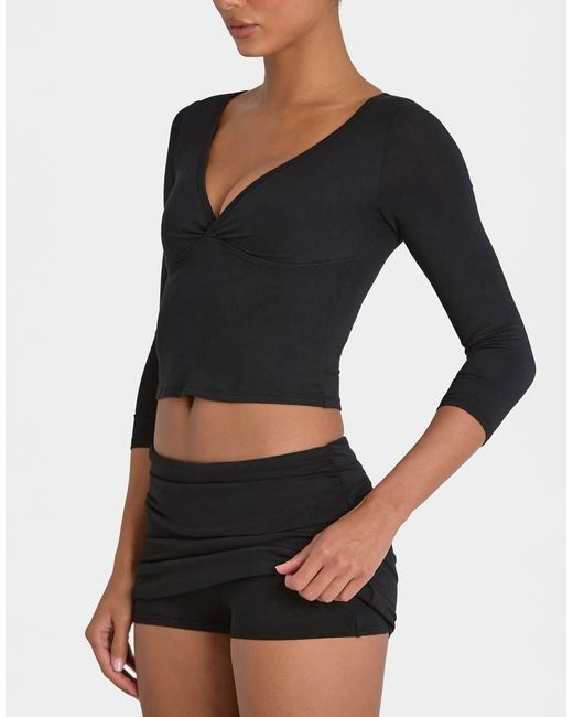 BO+TEE Black Foldover Mini Skort