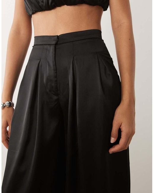ASOS Natural Satin Bubble Pleated Pants