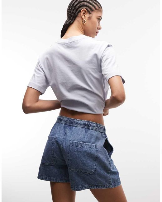 Noisy May White Tie Waist Denim Short