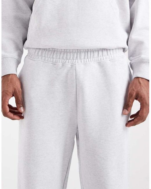 Only & Sons White Premium 400gsm Heavyweight Loose Fit Trackies for men
