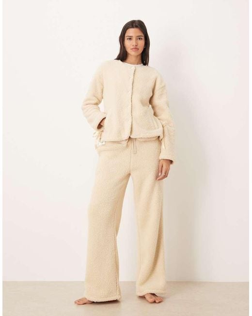 ASOS Natural Lounge Cuddle Fleece Jacket