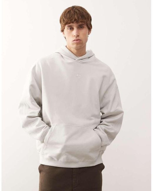 Adidas Originals White Premium Essentials Hoodie for men
