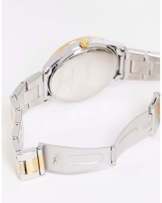 Sekonda Metallic Taylor 41Mm Analogue Watch With Two Tone Alloy Round Case, Two Tone Stainless Steel Bracelet And Dial