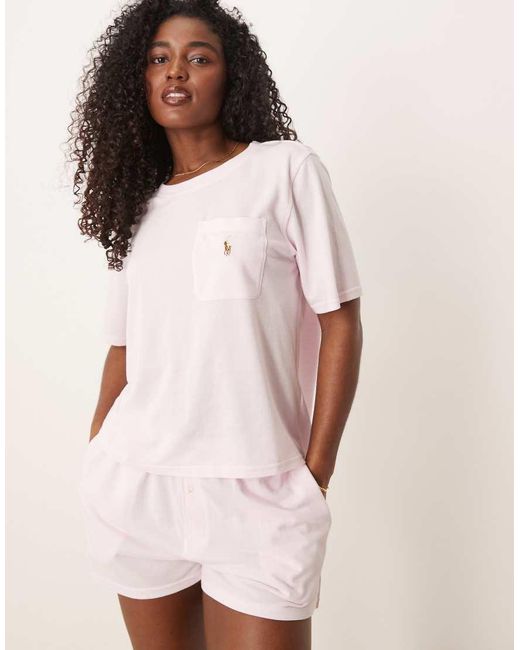 Polo Ralph Lauren Natural Pique Short Sleeve Top & Shorts Pyjama Set