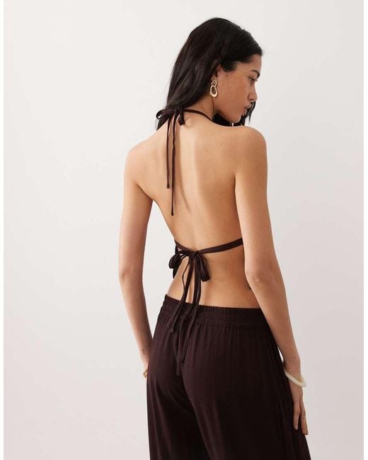 Free Society Black Tie Back Beach Top
