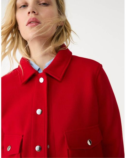 Stradivarius Red Soft Short Jacket