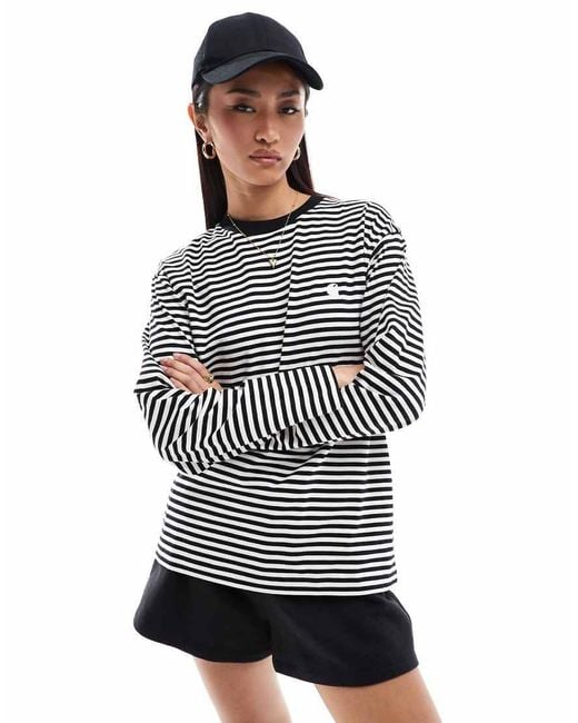 Carhartt White Verner Striped Long Sleeve T-shirt