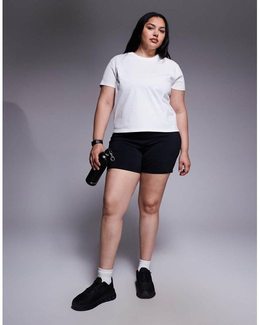 Camiseta Blanca De Corte Cuadrado De Tejido De Secado Rápido De Algodón Icon De Curve 4505 de color White