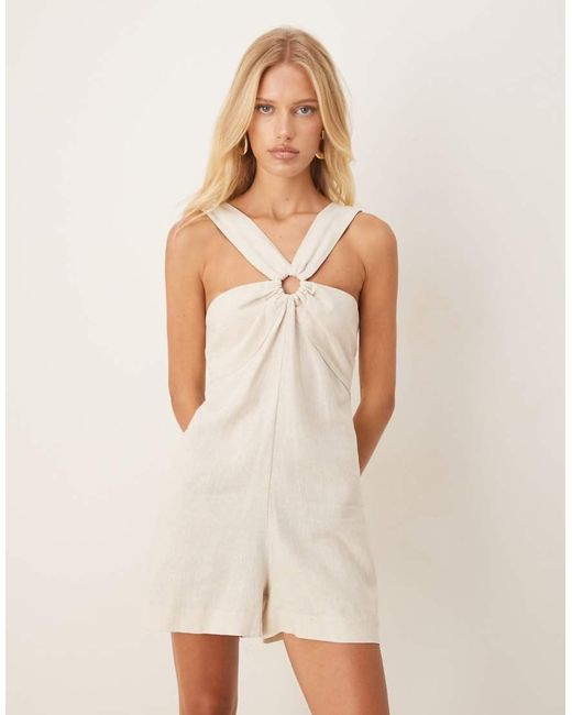 Mango Natural Twisted Front Playsuit