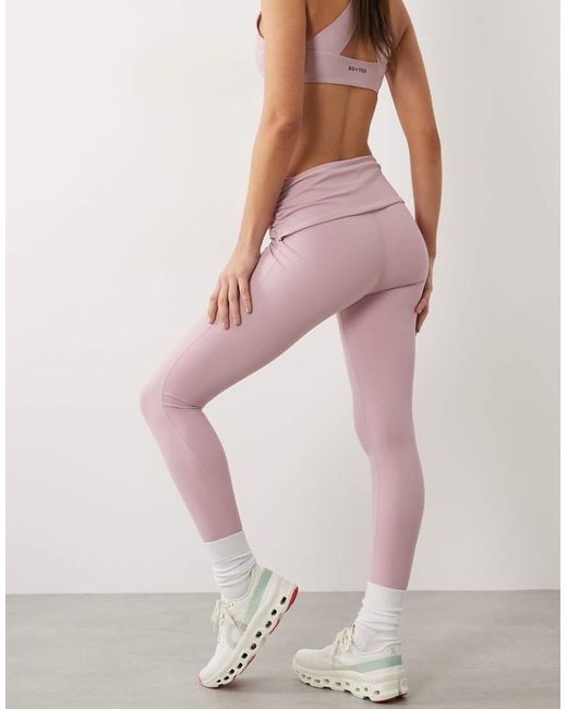 BO+TEE Pink Bo+tee Foldover Mid Rise Stirrup leggings
