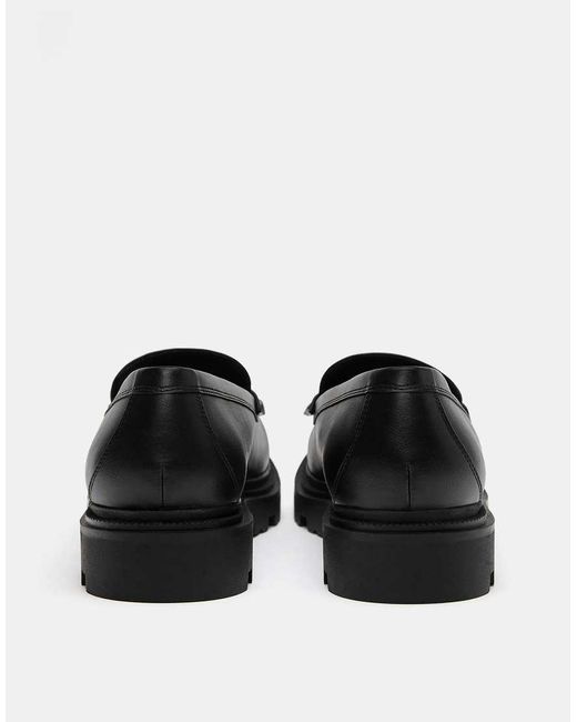 Pull&Bear Black Chunky Sole Loafers for men