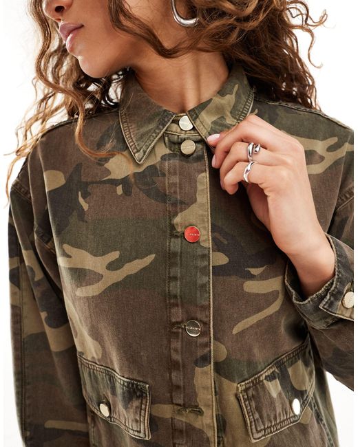 AllSaints Black – hettie – hemdjacke mit military-muster