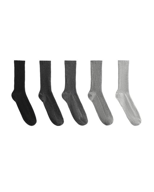 Oysho White 5 Pairs Of Cotton Blend Classic Socks