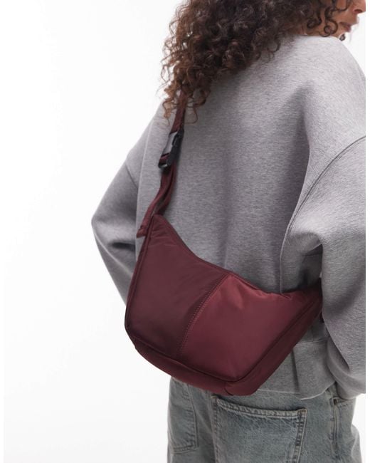 TOPSHOP Purple Carrie Nylon Cross Body Bag