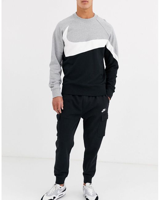 nike club cuffed cargo joggers grey