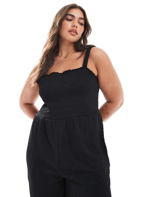 ONLY Black Shirred Jumpsuit