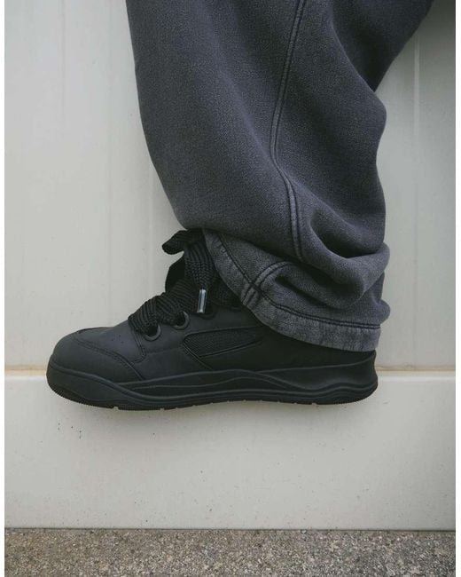 Bershka Black Chunky Skater Trainers for men