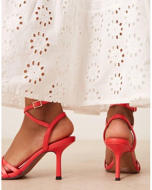 ASOS Orange Honey Mid Heeled Sandal