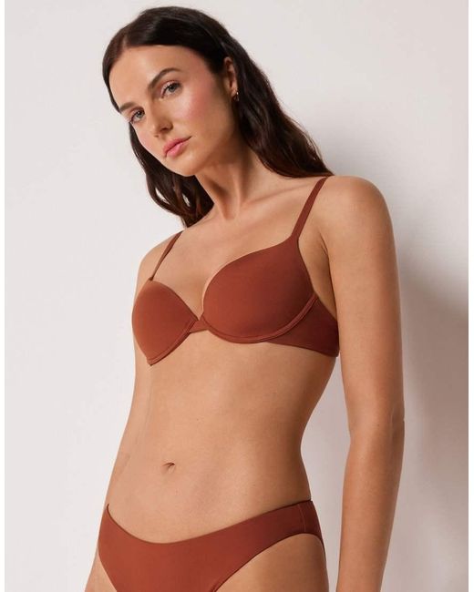 Calzedonia Brown Premium Fit Push Up Bikini Top