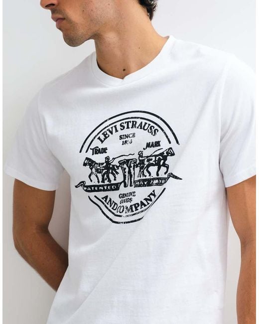 Levi's White Graphic Print T-Shirt for men